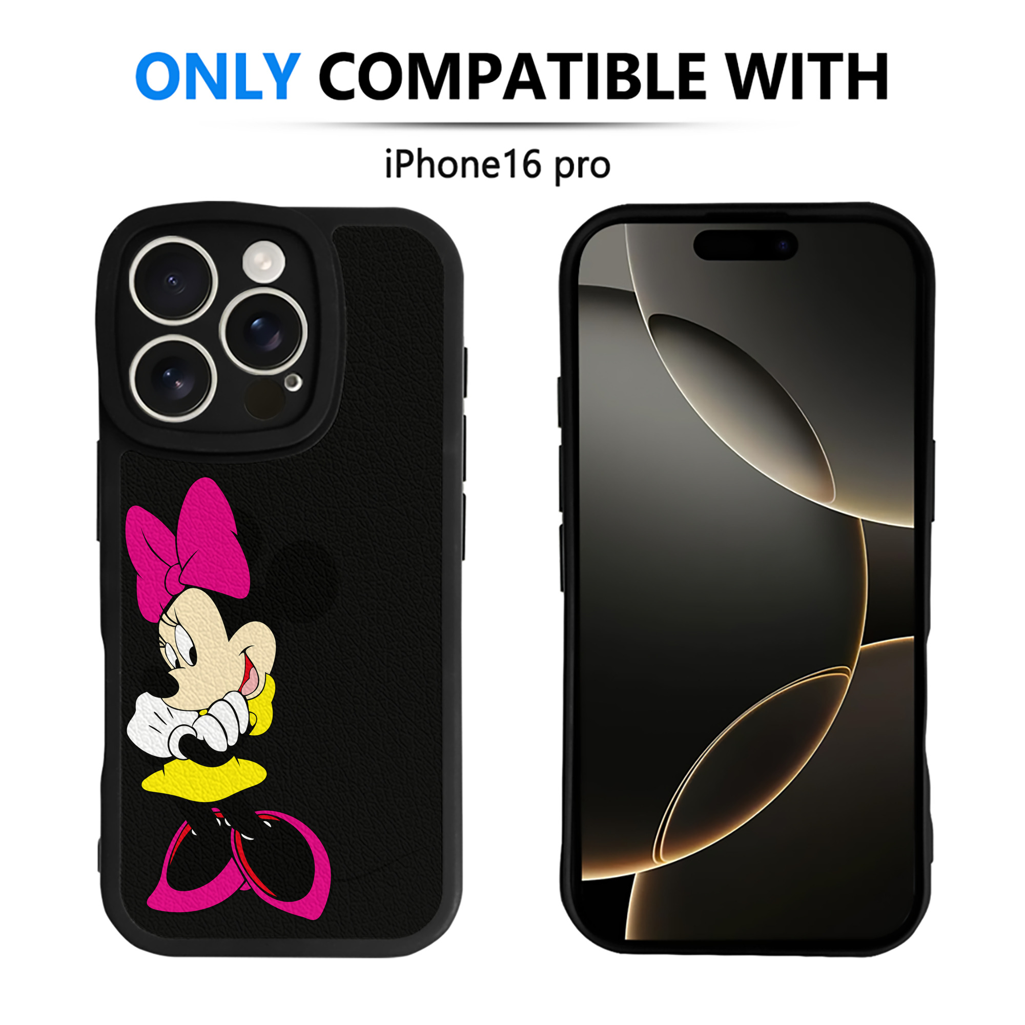 （画像用） ミッキーマウス Mickey Mouse 【iPhone 16シリーズ対応】シリコンスマホケース（レザー調） 材質：シリコン